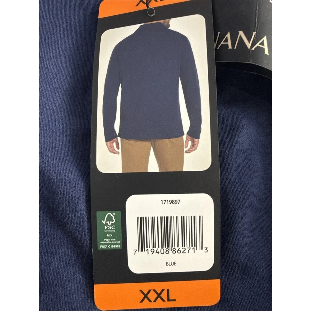 NWT Banana Republic Men's Long Sleeve Luxe Touch Polo‎ Navy Blue Size XXL